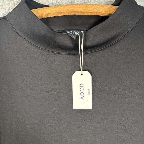 NWT Ador Women’s M Chiffon Modal High Neck Flare Cuff Blouse Witchy Goth Vampire - Picture 3 of 13